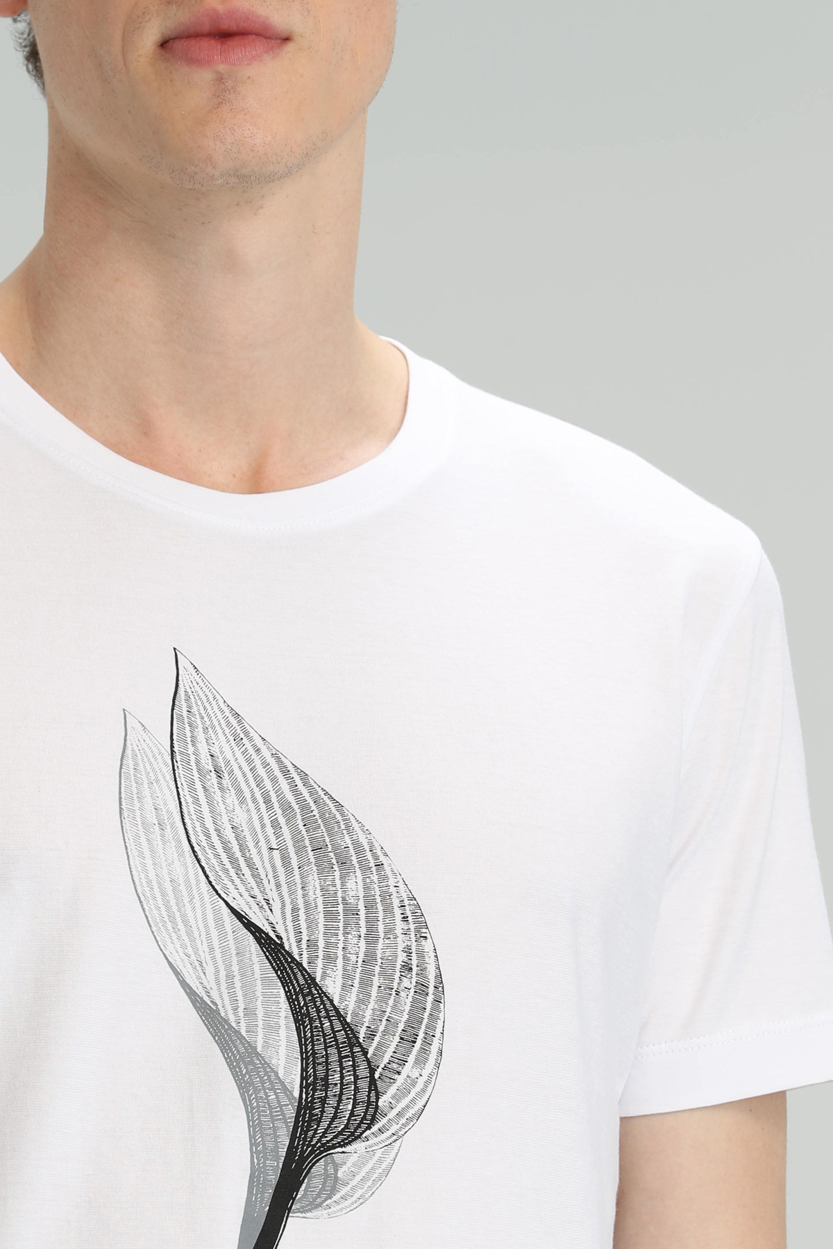 Alper Modern Grafik T- Shirt Beyaz