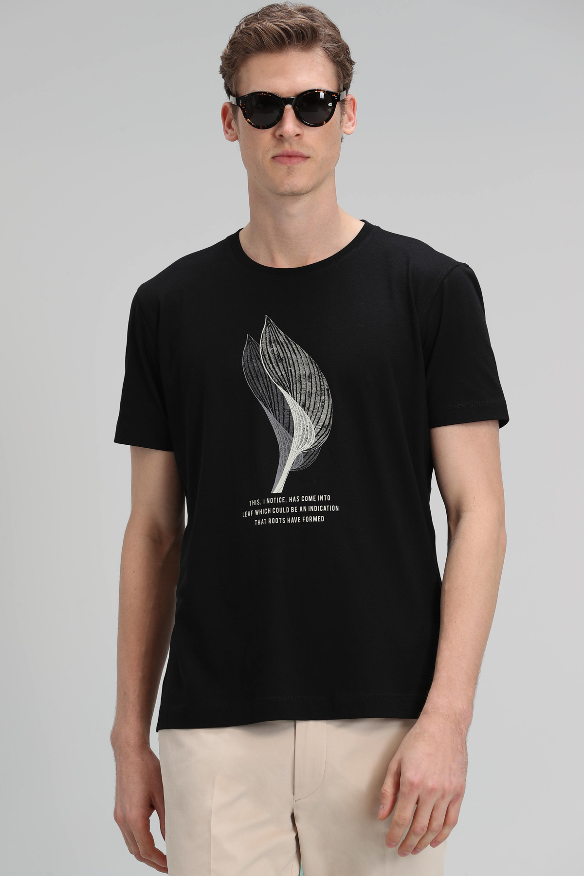 Alper Modern Grafik T- Shirt Siyah