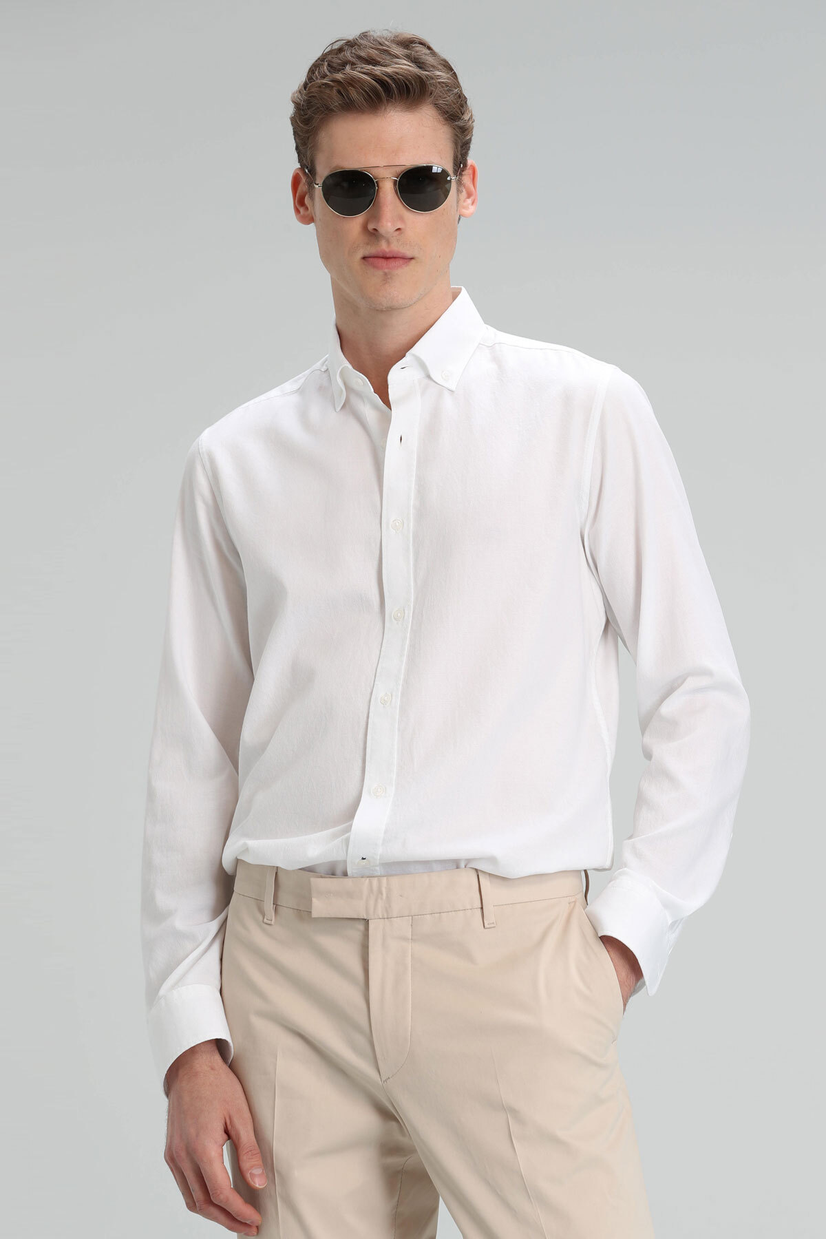 Danıel Erkek Basic Gömlek Comfort Slim Fit Beyaz