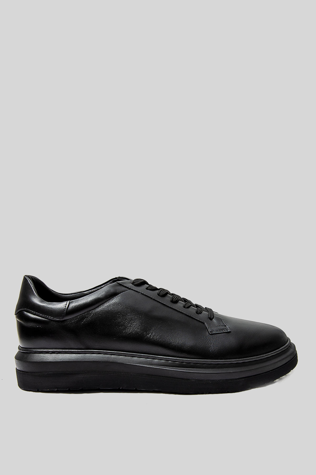 Flat Erkek Deri Sneaker Ayakkabı Siyah