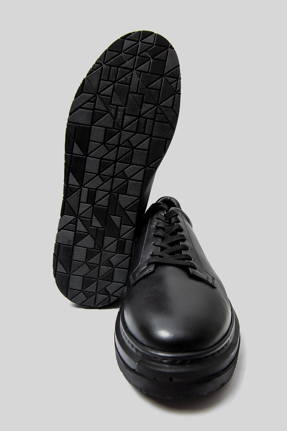 Flat Erkek Deri Sneaker Ayakkabı Siyah
