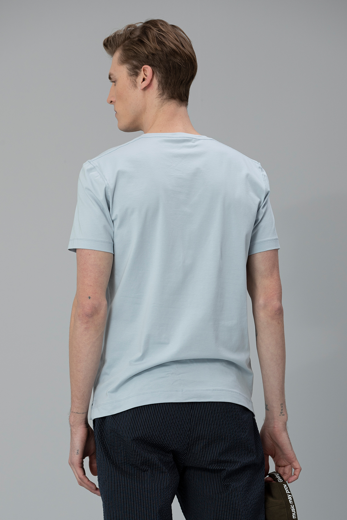 Nefer Modern Grafik T- Shirt Mavi