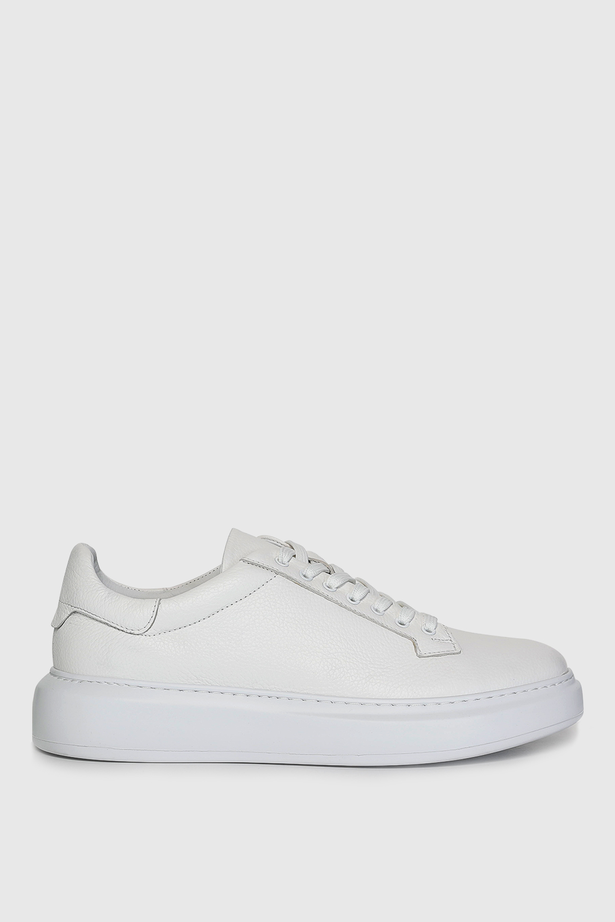 Plaın Erkek Deri Sneaker Ayakkabı Beyaz