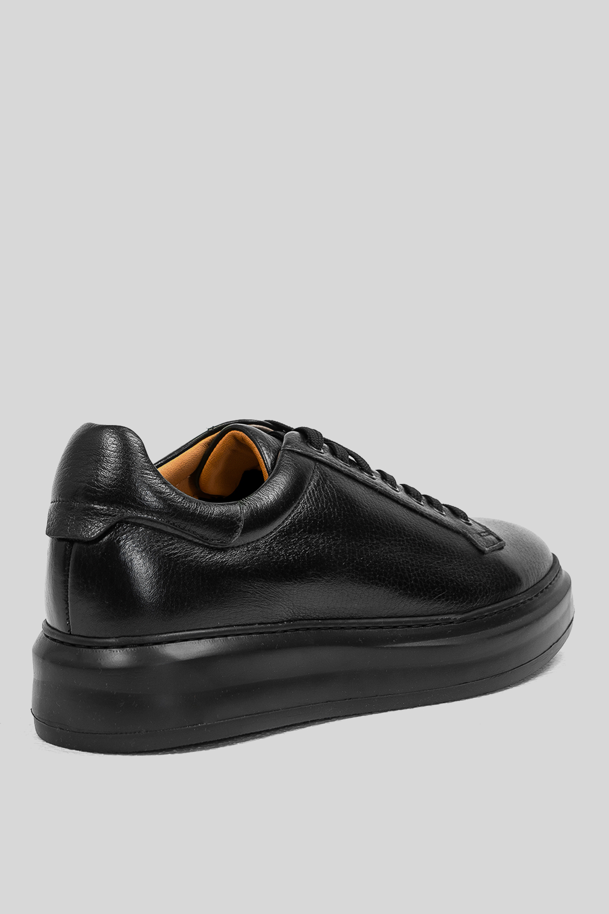 Plaın Erkek Deri Sneaker Ayakkabı Siyah