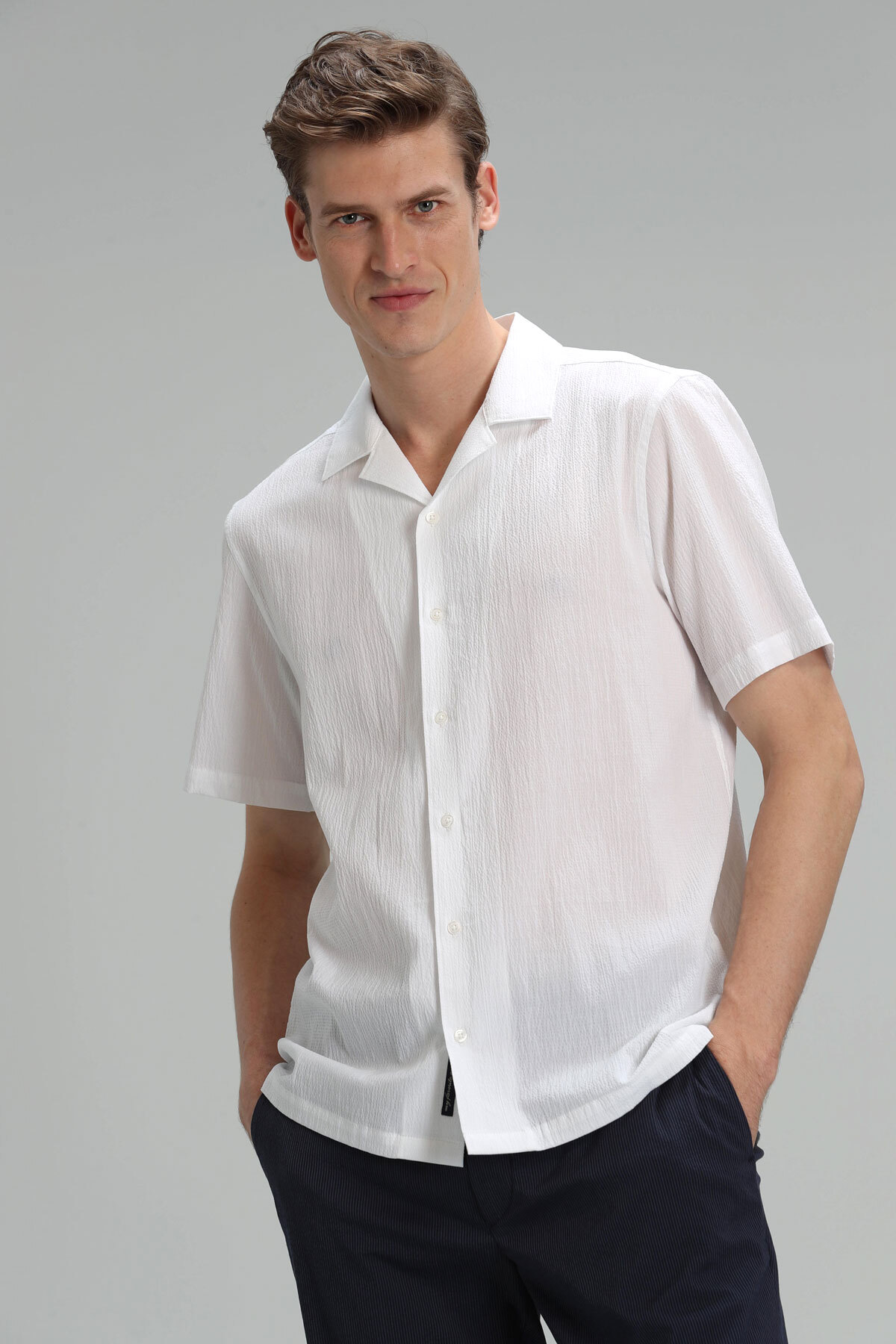 Revla Erkek Spor Gömlek Resort Fıt Beyaz