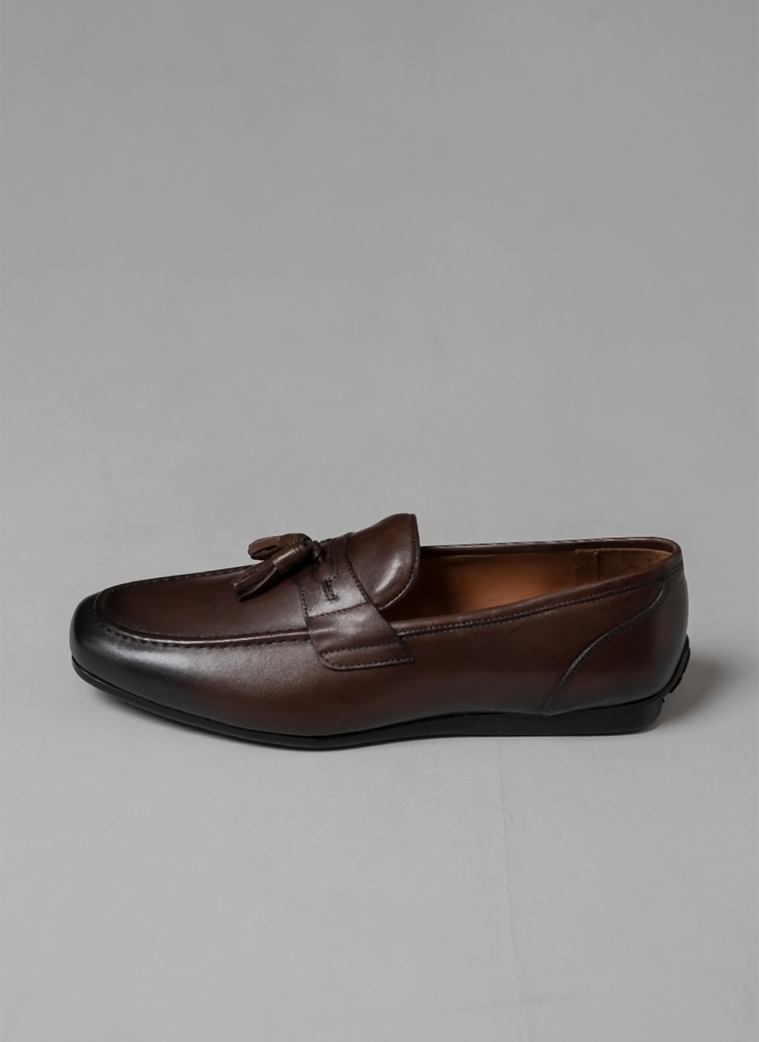 Tuft Deri Loafer Ayakkabı Kahverengi